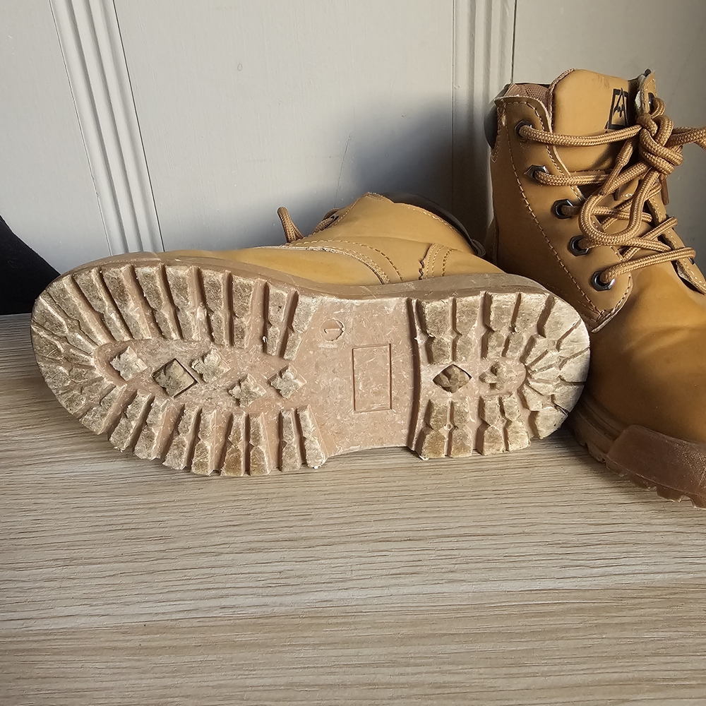 Tan Lace-Up Boots - Picture 2 of 6